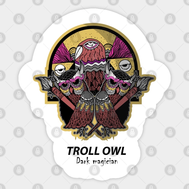 Dark Magician Troll owl Sticker by Unestore